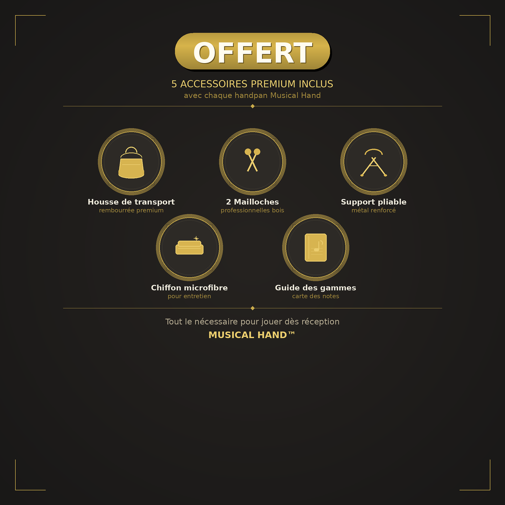 Handpan Doré Ré Mineur 9 notes 432Hz — Vibrations Apaisantes Méditation — Musical Hand