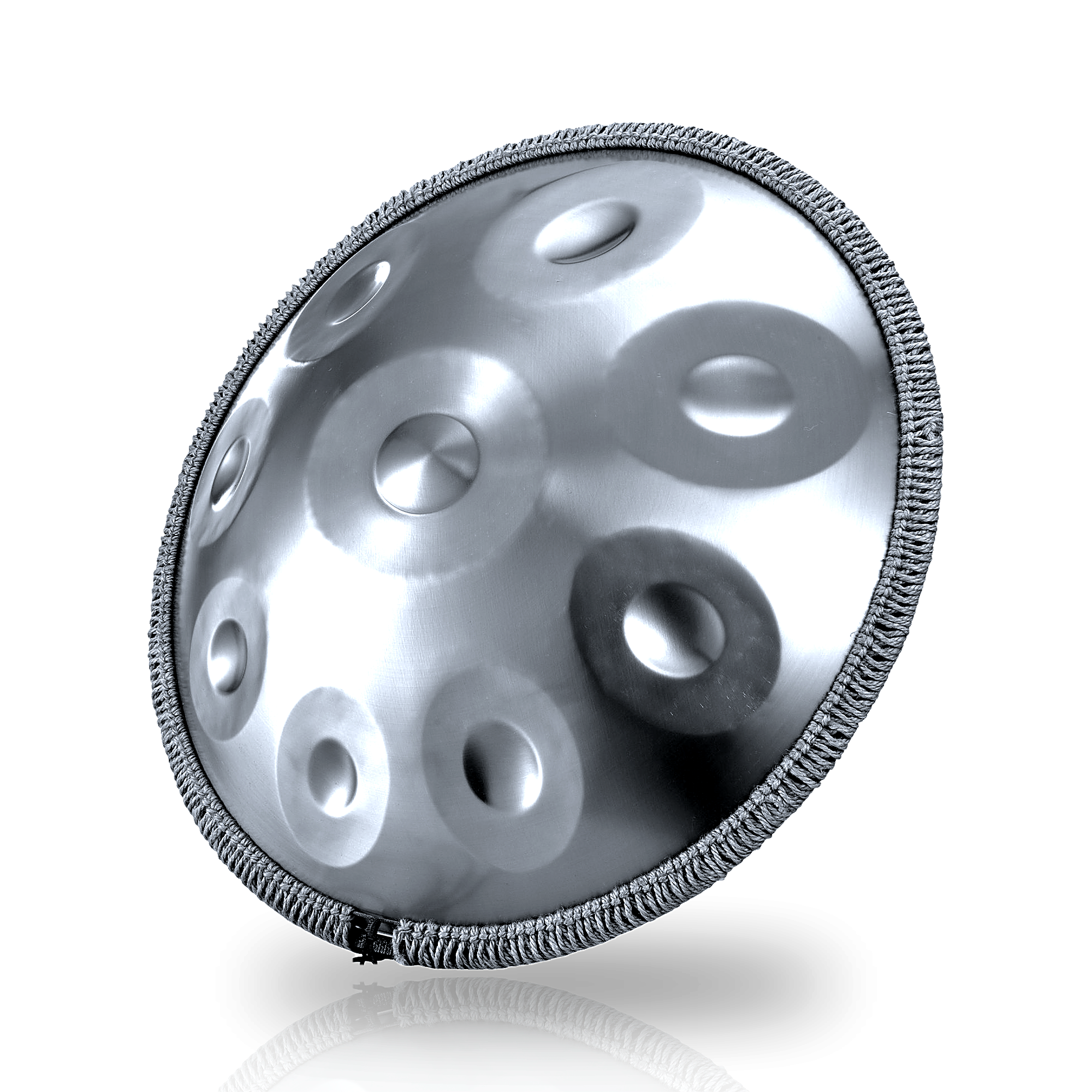 Handpan 9 Notes Ré Kurd Argent