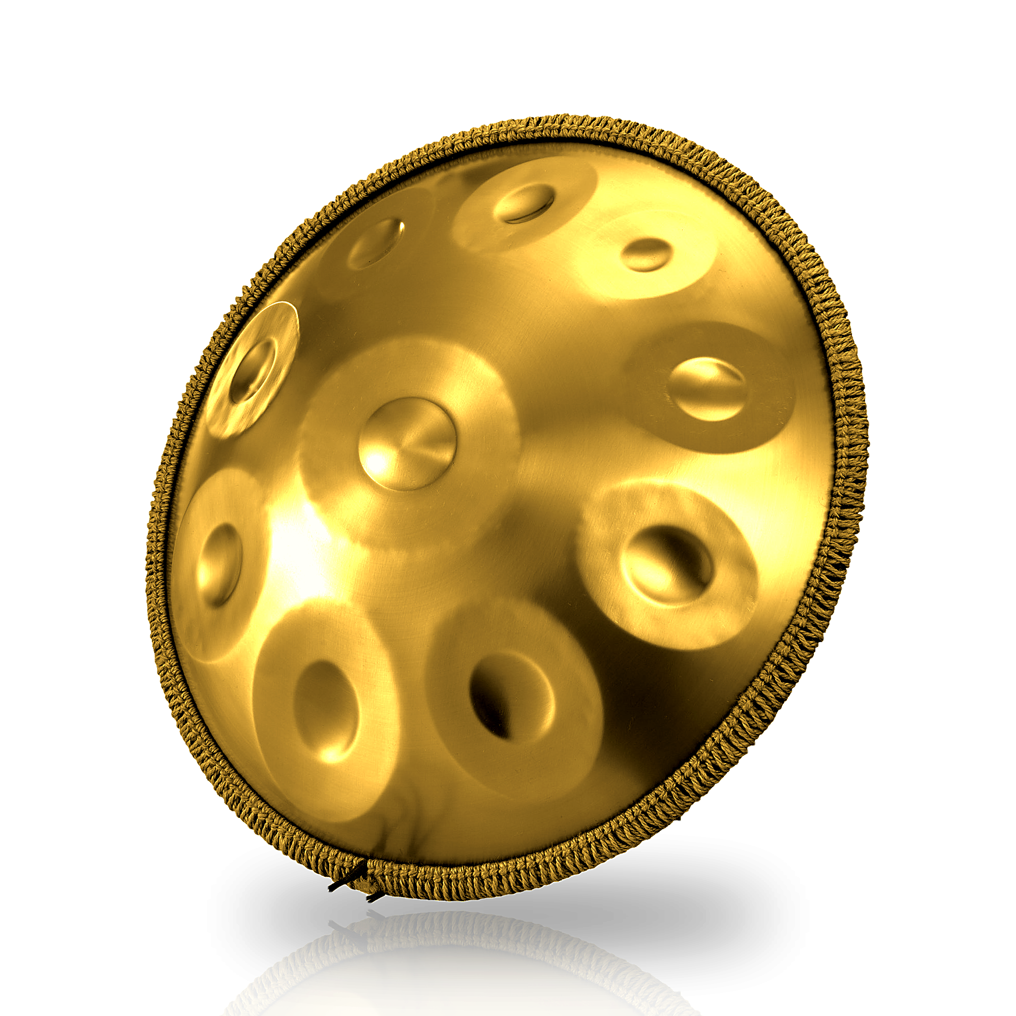 Handpan 10 Notes Ré Mineur Doré - Plus de Possibilités Mélodiques 55cm